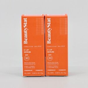 BeautyStat C Lip Serum SPF 30 Baby Pink Vitamin C Peptides 2-Pack 0.35oz Each